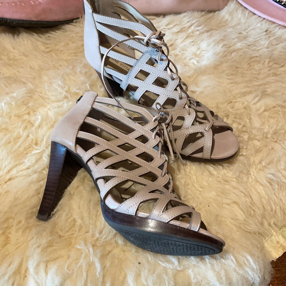 Adrienne Vittadini leather caged shoes